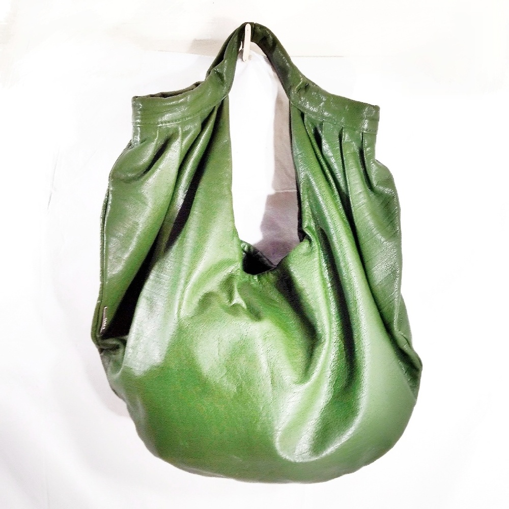 Dautore Green Oversized Italian Leather Hobo Bag